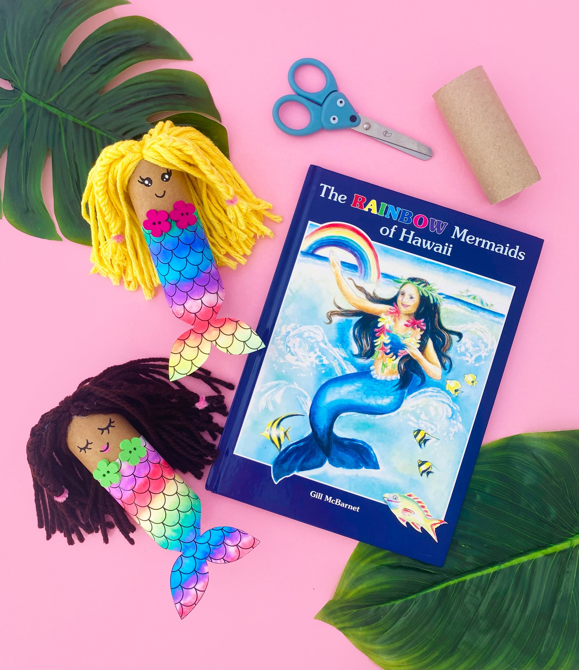 The Rainbow Mermaids of Hawai'i: A Mermaid Craft by @OceanChildCrafts